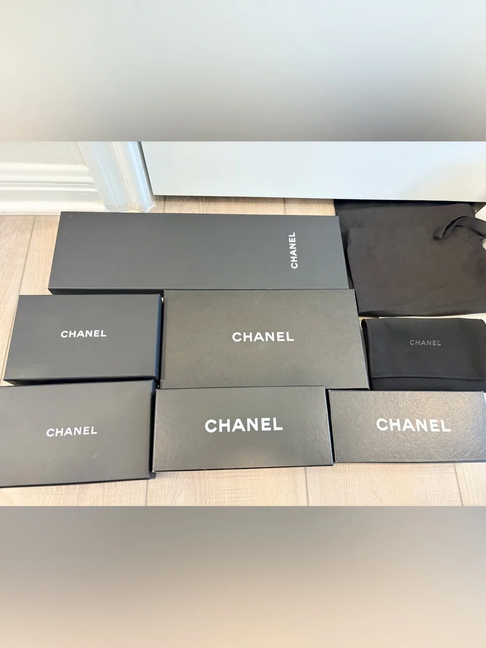 Authentic CHANEL 14 PIECES Bundle: 6 Boxes + 3 Dust Bags & 1 Small Gift Bag